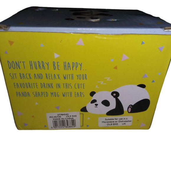 Panda Mug with Ears Eat Sleep and Be Cute Heart Nose Panda Coffee Tea Mug - Picture 9 of 14